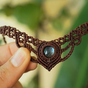 Makramee Edelstein Choker personalisierbar – Mondstein, Labradorit, Amethyst – Boho Halskette image 20