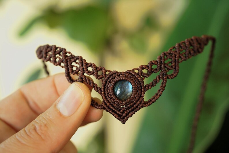 Makramee Edelstein Choker personalisierbar – Mondstein, Labradorit, Amethyst – Boho Halskette image 20