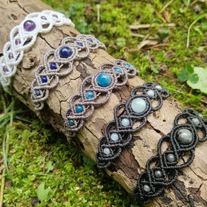 Edelstein Macramé Armbänder in vielenverschiedenen Farben, personalisierbar