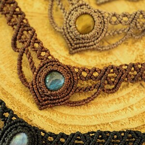 Makramee Edelstein Choker personalisierbar – Mondstein, Labradorit, Amethyst – Boho Halskette image 17