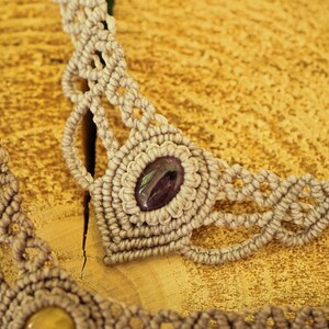 Makramee Edelstein Choker personalisierbar – Mondstein, Labradorit, Amethyst – Boho Halskette image 19