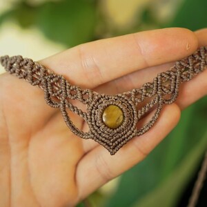 Makramee Edelstein Choker personalisierbar – Mondstein, Labradorit, Amethyst – Boho Halskette image 6