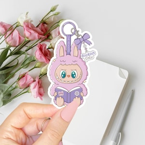 Bookish Girlie Keychain Doll - 3 Inch Matte Water Proof Vinyl Sticker - Water Bottles, Journals, Laptops, Kindle Bookish Decal