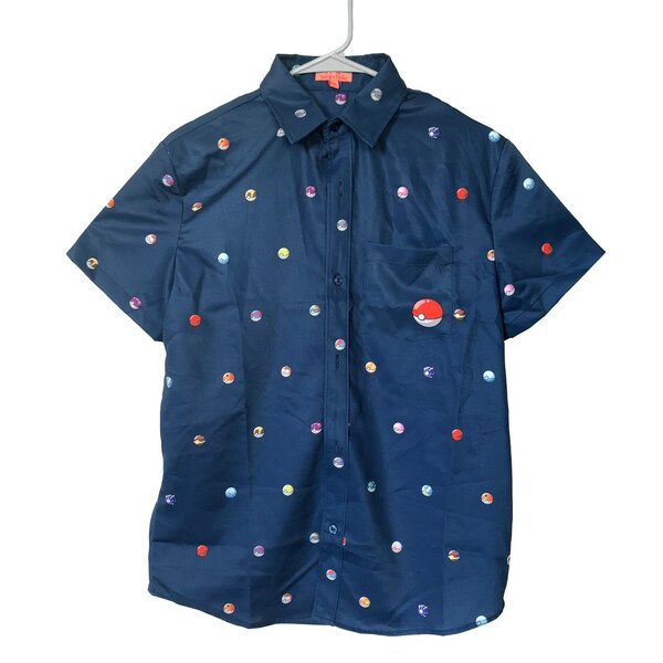 Pokeball Button Up Shirt Dark Variant