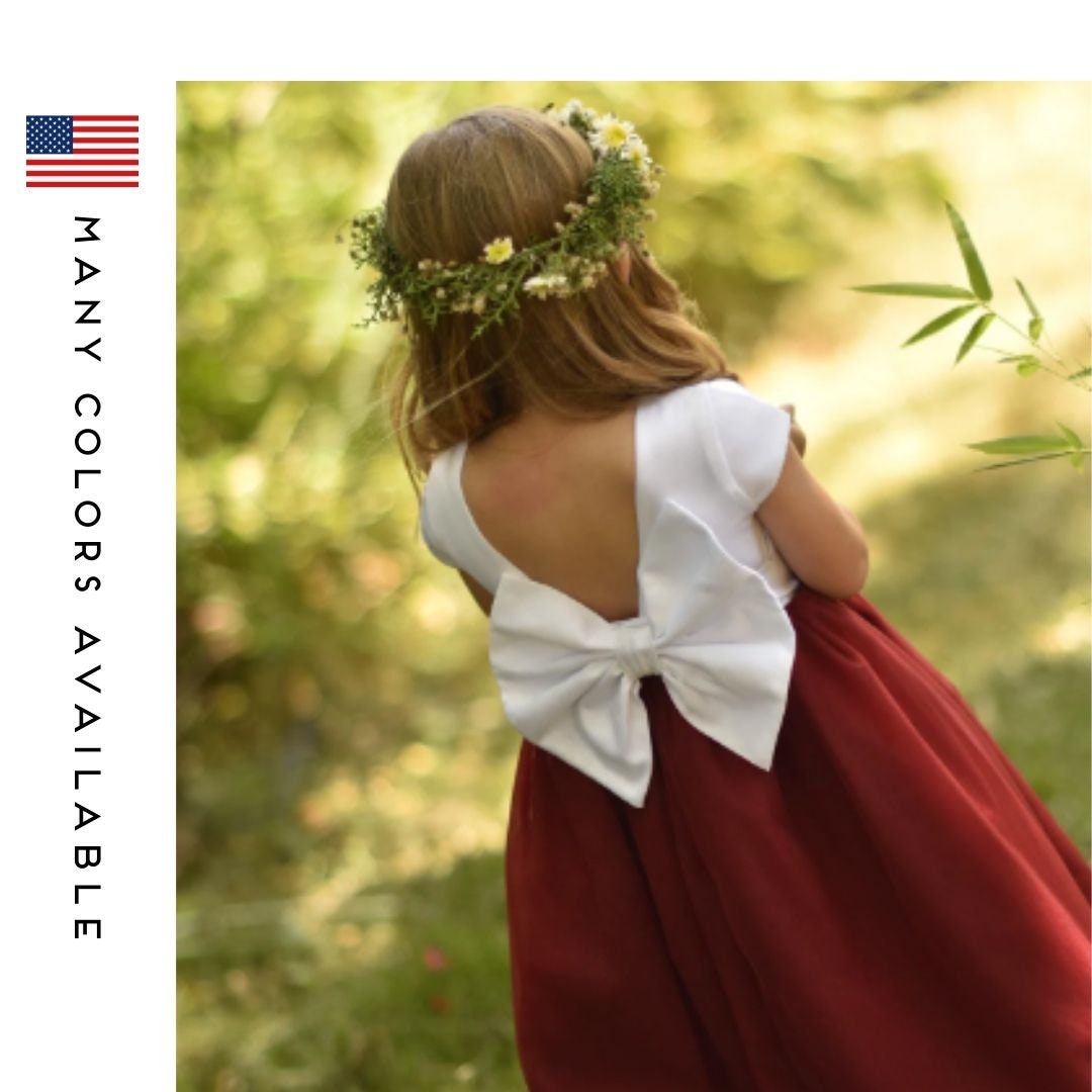 Burgundy Flower Girl Dress Tulle Flower Girl Dresses Custom Etsy UK