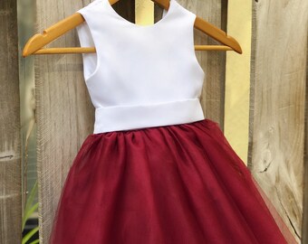 burgundy kids dress
