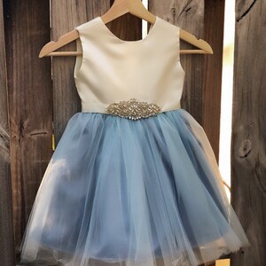 dusty blue girls dress