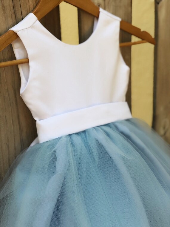 dusty blue girls dress