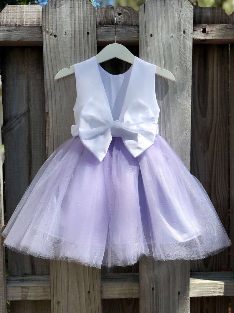 Lilac Flower Girl Dress Lilac Flower Girl Dress Elegant Satin Etsy