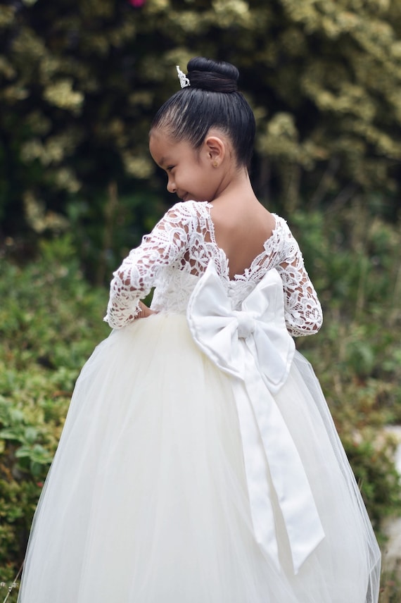 flower girl dresses lace long sleeve