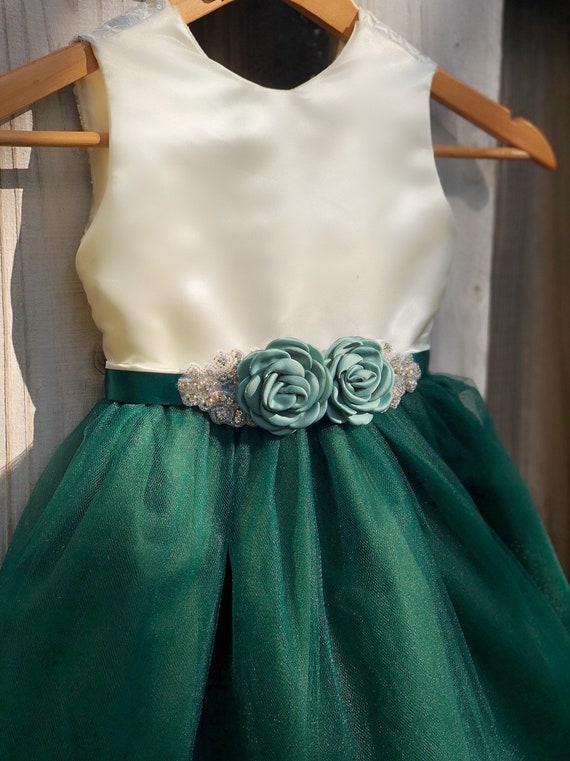 forest green flower girl dresses