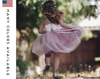 Flower Girl Dresses, Tulle Flower Girl Dress for Flower Girls, Adjustable back and Customizable Flower girl dress,  Many colors available,