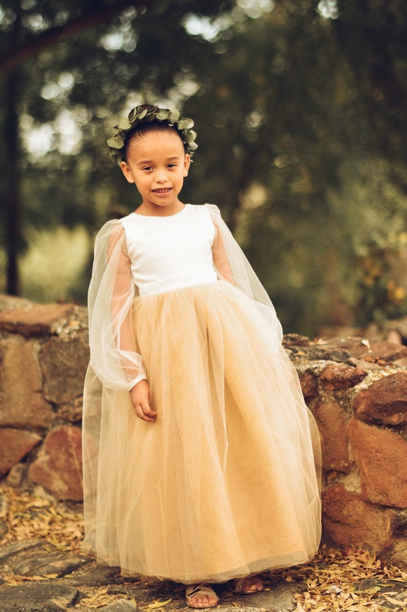 Long Sleeve Flower Girl Dresses Modern Flower Girl Dress With Etsy