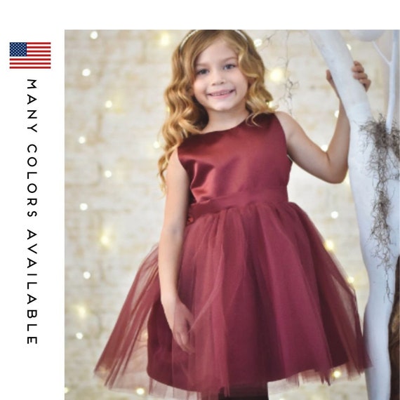 merlot flower girl dress