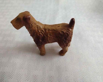 Vintage terrier dog, made in Italy; small, painted. Plastic?