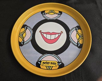 Peter Max Metal Tray/peter Max Vintage Tin Tray/peter Max Happy