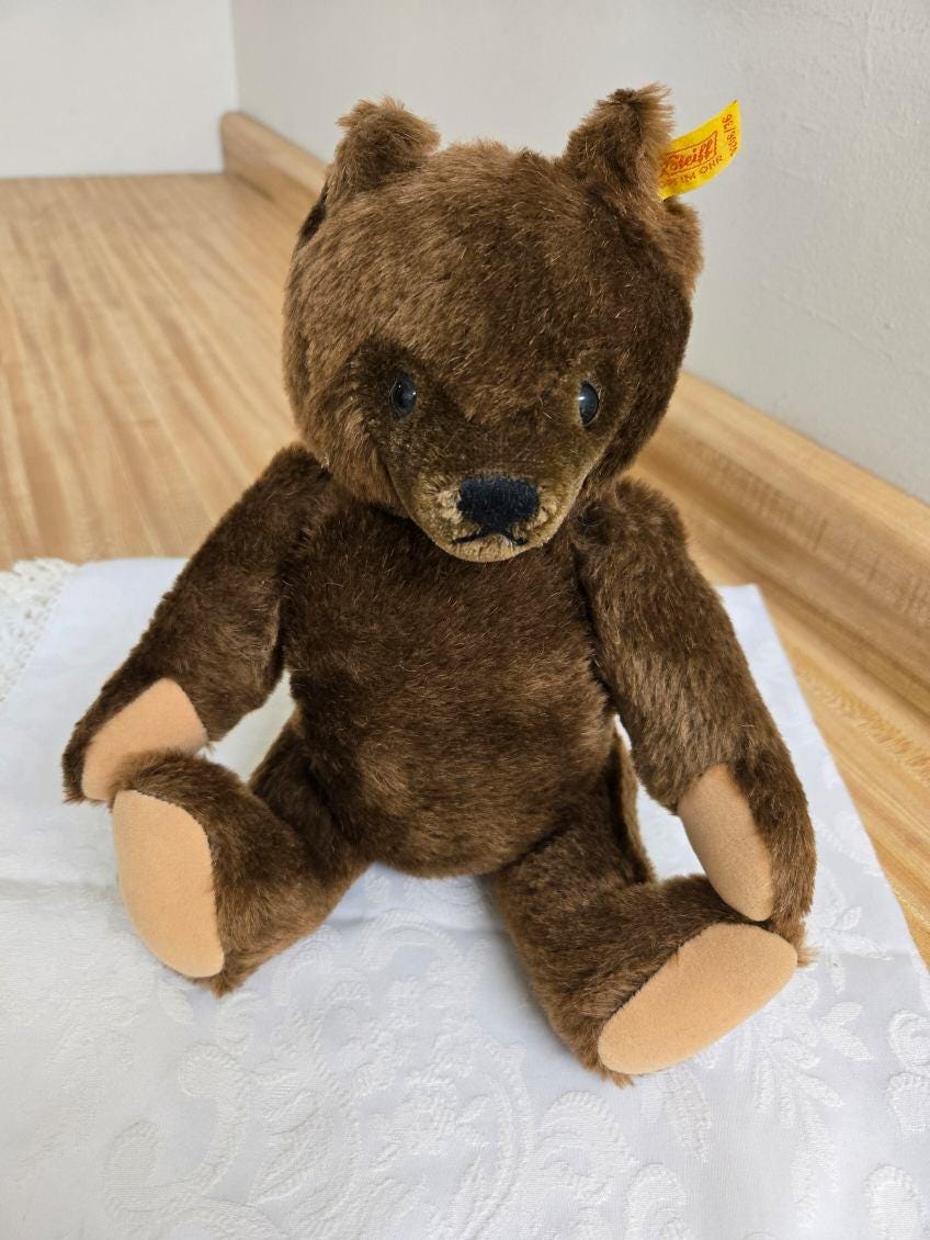 Vtg. Steiff Brown Colored Teddy Bear, Tag and Button. 0206/36. - Etsy