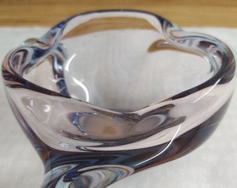 Collectible Ashtray Gift Idea Czechoslovakia Glass Ashtray Vintage Glass Ashtray Unused Thick Glass ashtray Vintage art Ashtray