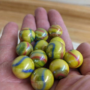 Vtg. Marble Lot, 36 Count. Swirled Colors: Yellow, Red, Blue. - Etsy