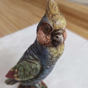 Vtg. bird on branch figurine; ceramic. Italy.
