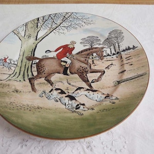 Vtg. Cauldon England polo sport man on horse w/graphics.
