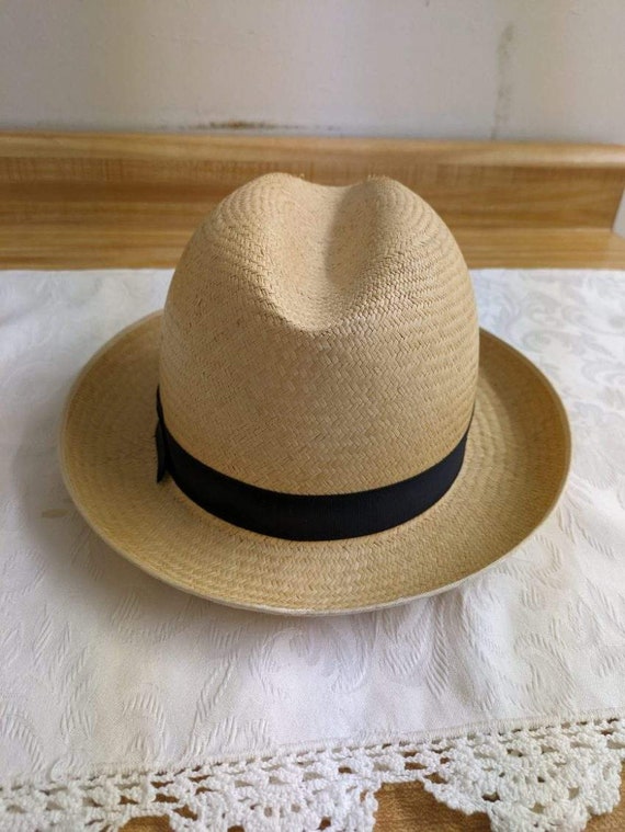 Vtg. Christy's London men's panama straw hat, Engl