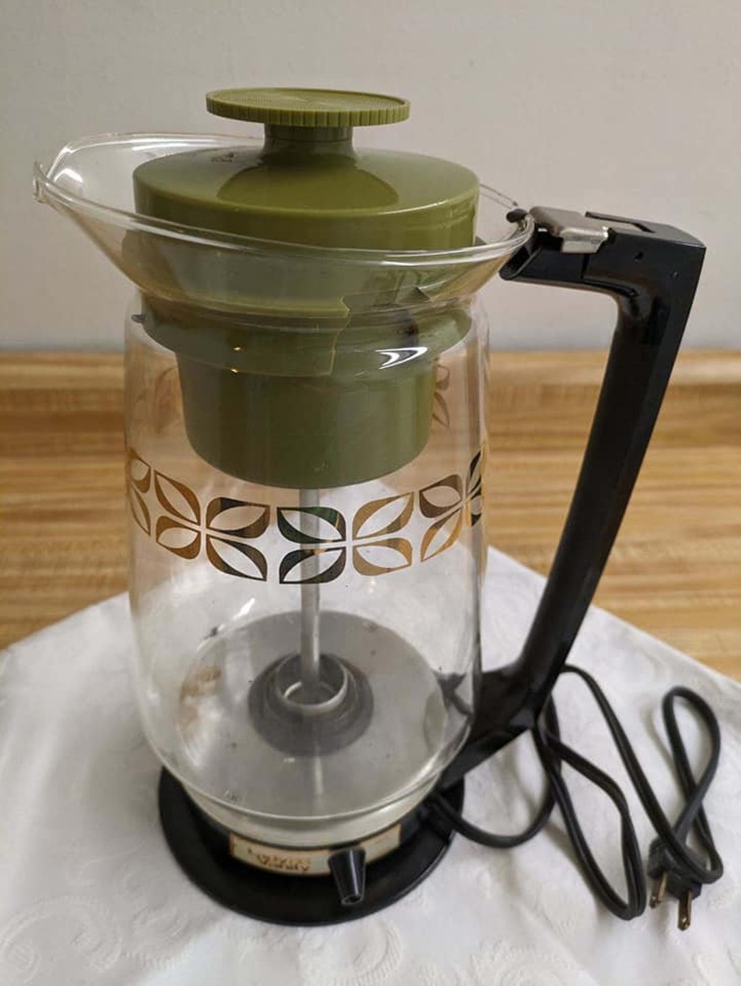 VTG Vintage Farberware Percolator Coffee No. 100 W/ Cup BROOKLYN NY NO CORD