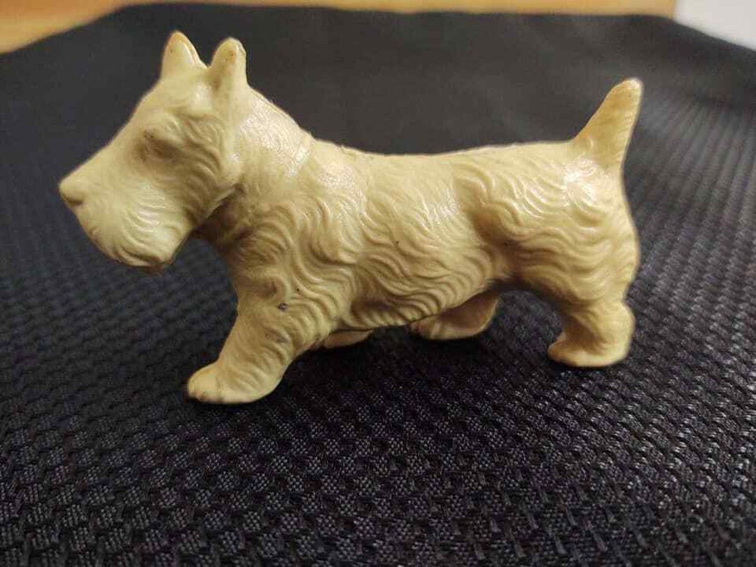 Vintage Scottie Dog Japan, Cream Colored Plastic. Etsy