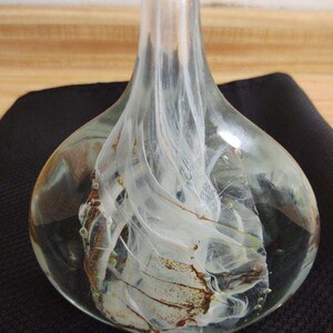 MCM art glass paperweight styled vase; bulbous.