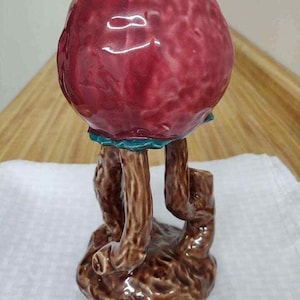 MC ceramic vase; fruit with branch pedestal.