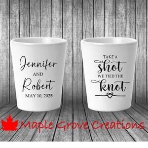 Take A Shot We Tied The Knot Custom Wedding 2 OZ Shot Glass