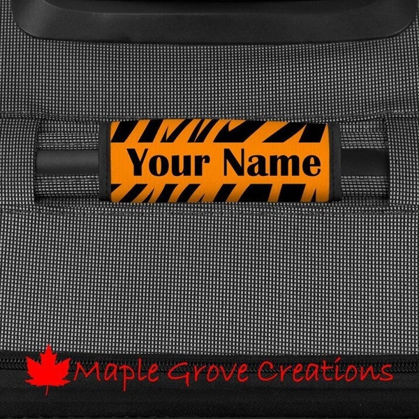 Personalized Tiger Stripe Luggage Handle Spotter - 3.5" X 3.5" Bag Tag - Custom Bag Spotter - ID Handle - Luggage Identification