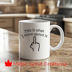 Middle Finger Coffee Mug - 11 oz coffee mug - Available in ceramic or plastic