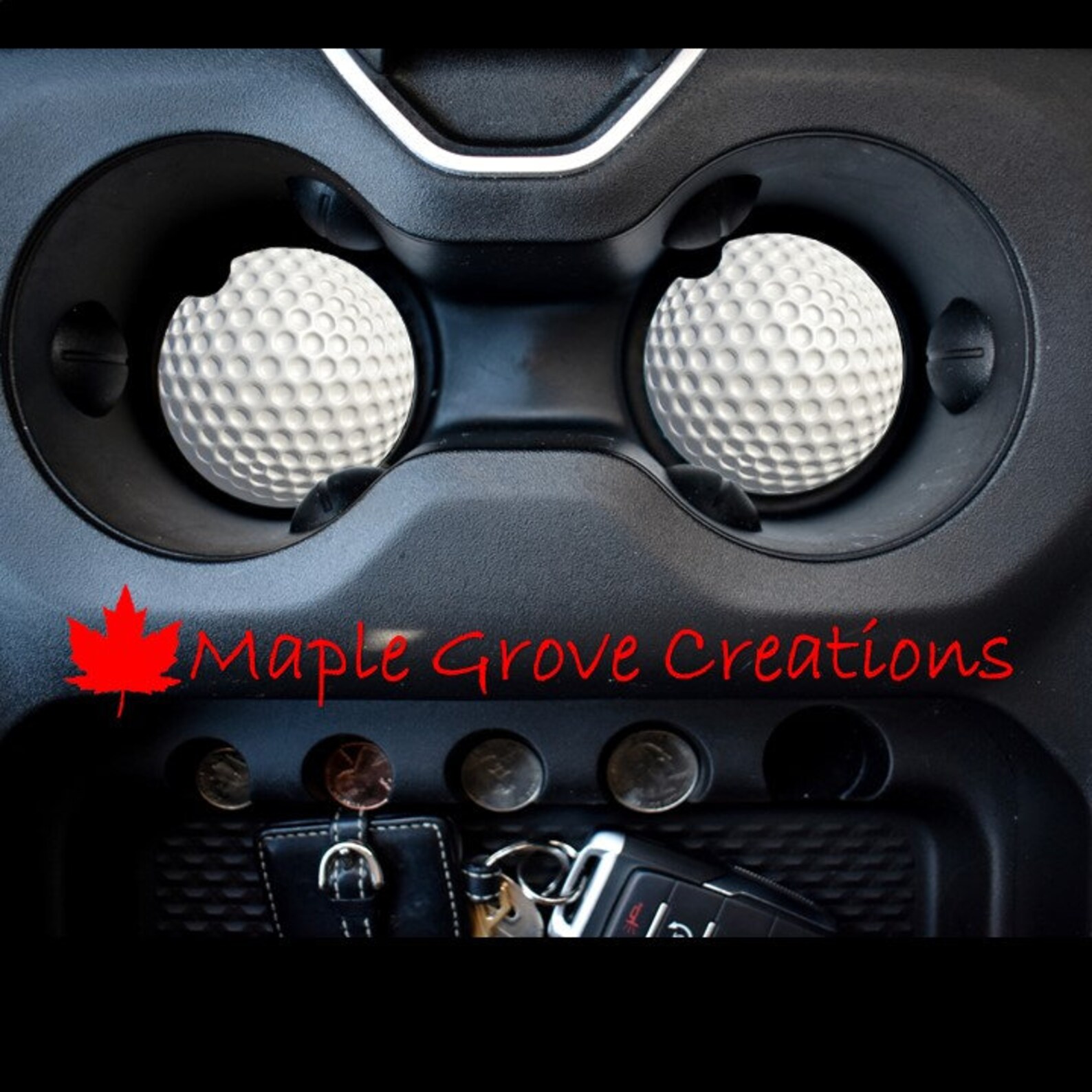 Set of 2 Golf Ball Car Coasters 2.56 Coasters Custom Etsy
