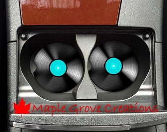 Schallplatten-Untersetzer - 2er-Set - 2,56-Zoll-Untersetzer - Benutzerdefinierte Auto-Untersetzer - Erhältlich in Sandstein, Hartfaserplatte oder Gummi