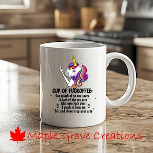 Cup Of Fuckoffee Unicorn Coffee Mug - 11 oz coffee mug - Available in ceramic or plastic
