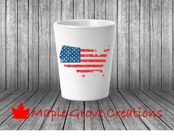 Weathered USA 2 OZ Shot Glass