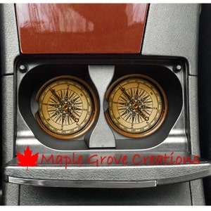 Compass Car Coasters - Set of 2 - 2.56&quot; Coasters - Custom Car Coasters - Available in Sandstone, Hardboard or Rubber