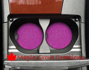 Pink Glitter Resin Car Untersetzer - 2er-Set - 6,3 cm Durchmesser