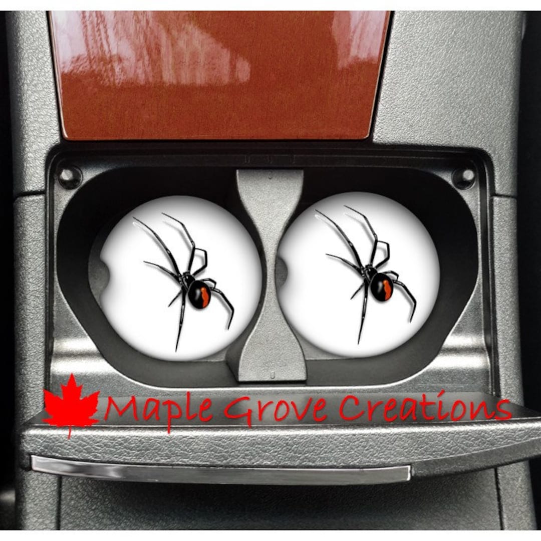 Set of 2 Black Widow Car Coasters 2.56 Coasters Etsy