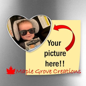 Personalized Heart Magnet - 2.5" Across Magnet - Your Picture On Your Magnet!!