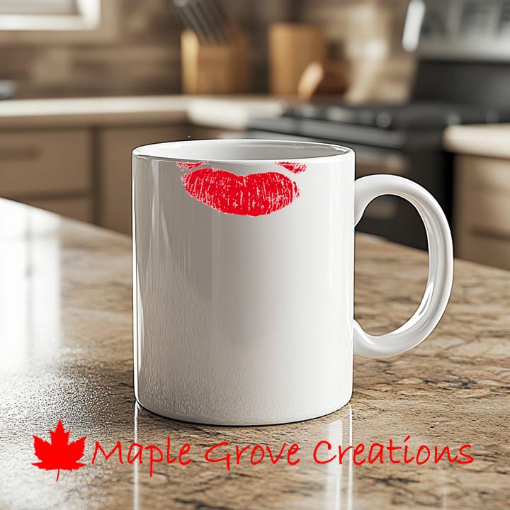 Lipstick Mug - 11 Oz Coffee Mug - Available in Ceramic or Plastic