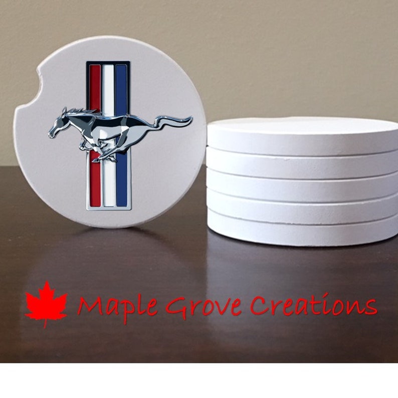 Set of 2 Ford Mustang Car Coasters 2.56 Coasters Etsy