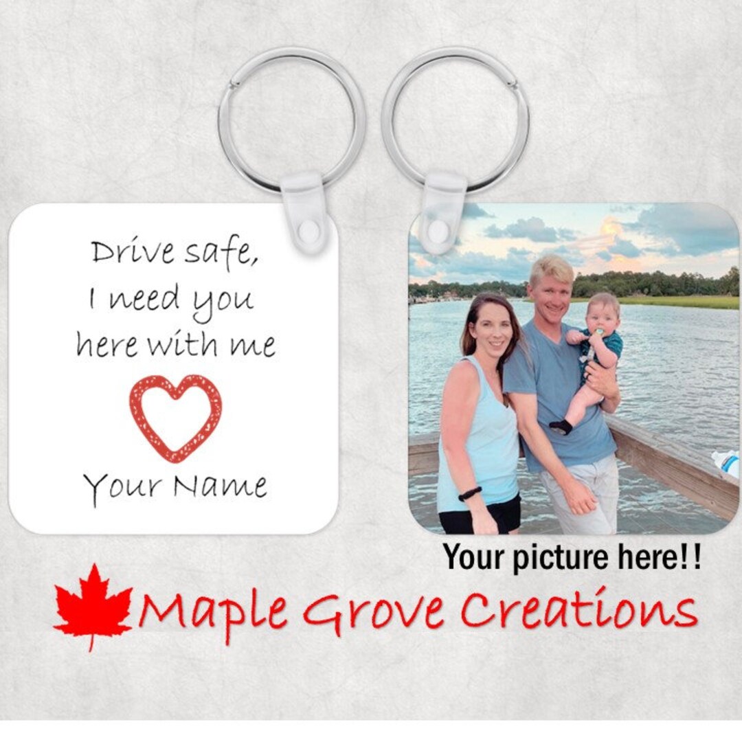 Personalized Drive Safe Keychain With Your Picture and Name 2.25 X 2.25 ...