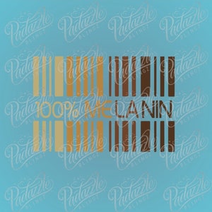 100% Melanin Bar Code SVG | PNG | Digital File