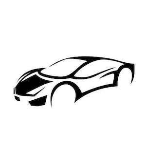 Sports Car Outline No.2 SVG vector cutting file / clip art beschikbaar voor directe download.