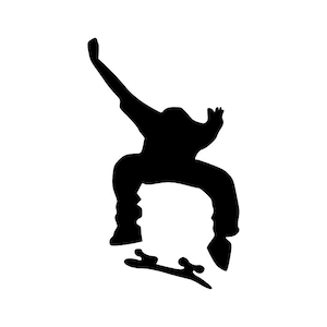 Skateboarder Skate Board 5 Silhouette SVG vector cutting file / clip art available for instant download.