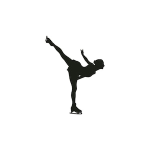 Ice Skater Silhouette SVG vector cutting file / clip art available for instant download.