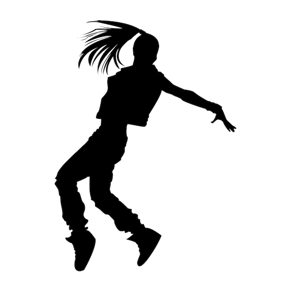 Hip Hop Dancer 3 SVG archivo de corte vectorial / clip art disponible para descarga instantánea.