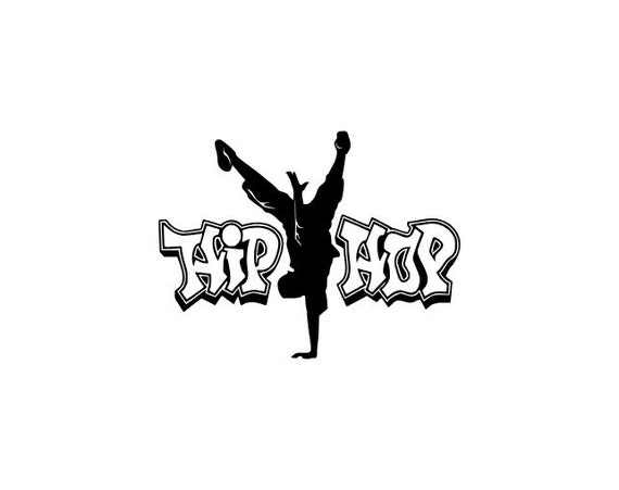 Hip Hop Graffiti Text and Dancer Design SVG Vector Cutting File